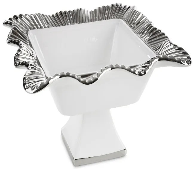 Dekoratívna misa BETSY 02 biela / strieborná