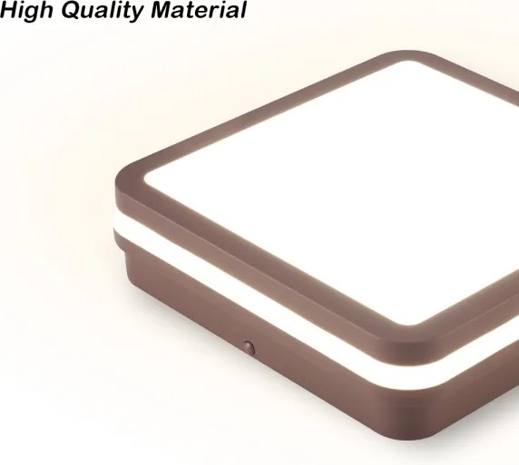 Brilagi -LED Vonkajšie stropné svietidlo BENE LED/18W/230V 21,5x21,5 cm hnedá IP54