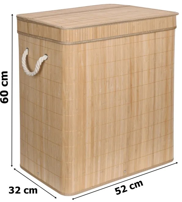 Kôš na bielizeň 2 priehradkový SOREN bambusový