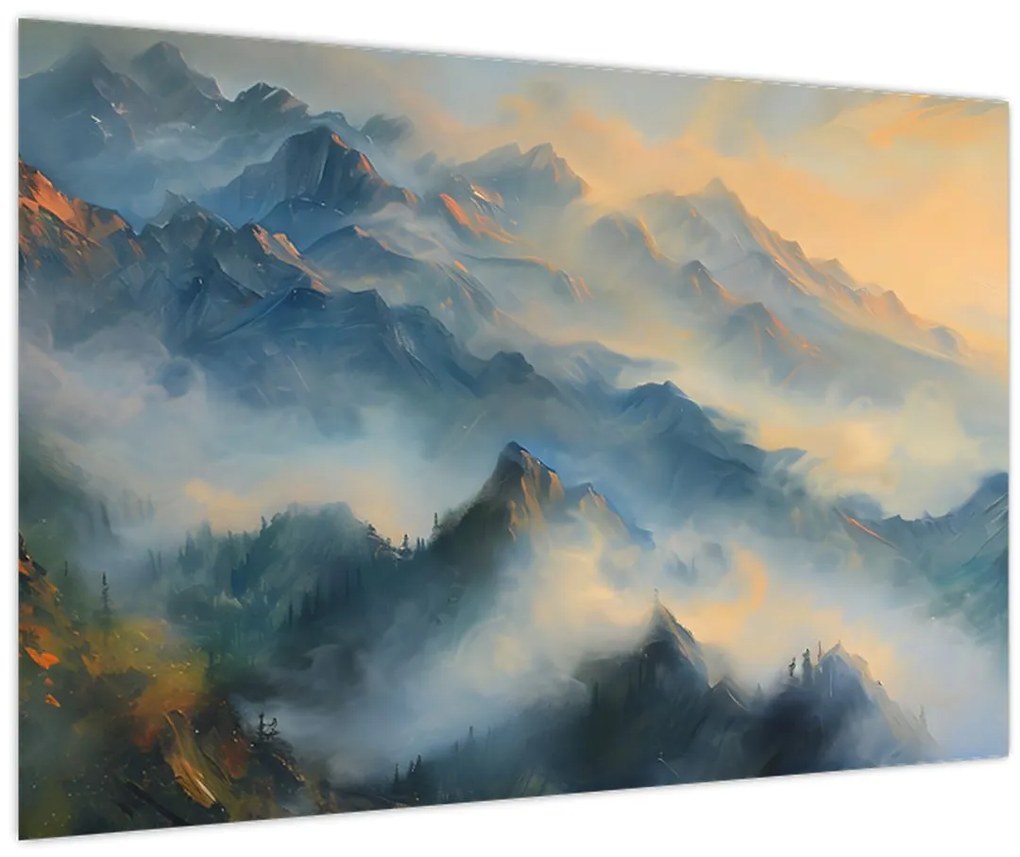 Obraz - Maľovaná horská krajina (90x60 cm)