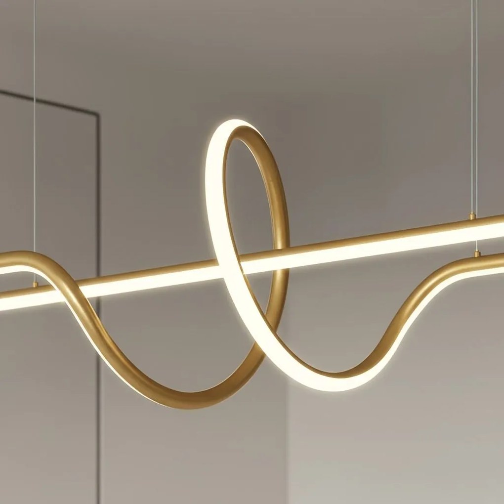 Toolight Toolight, LED závesné osvetlenie 118cm, 36W, 3000K, 3500lm, LHJ038-CP, zlatá matná, OSW-50049