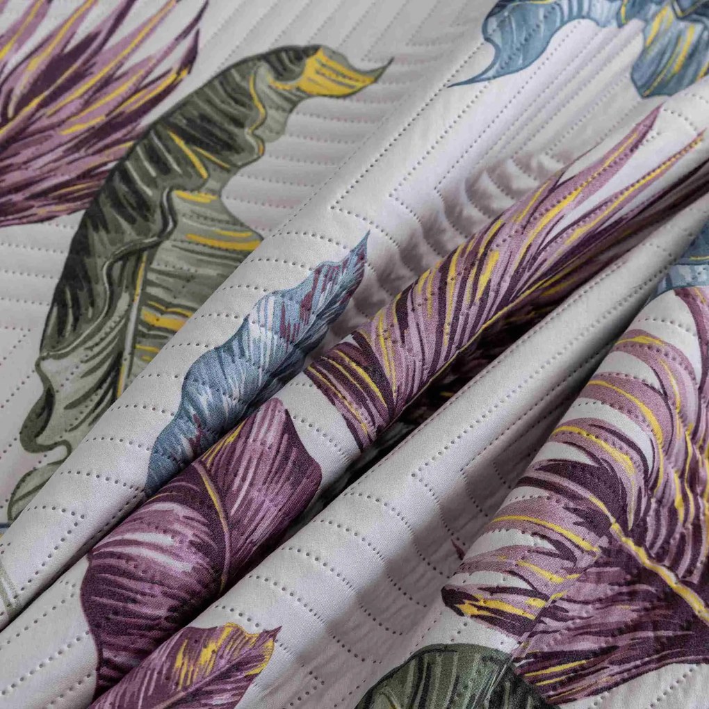 Prehoz na posteľ TROPIC biely / ružový Rozmer: 220 x 240 cm