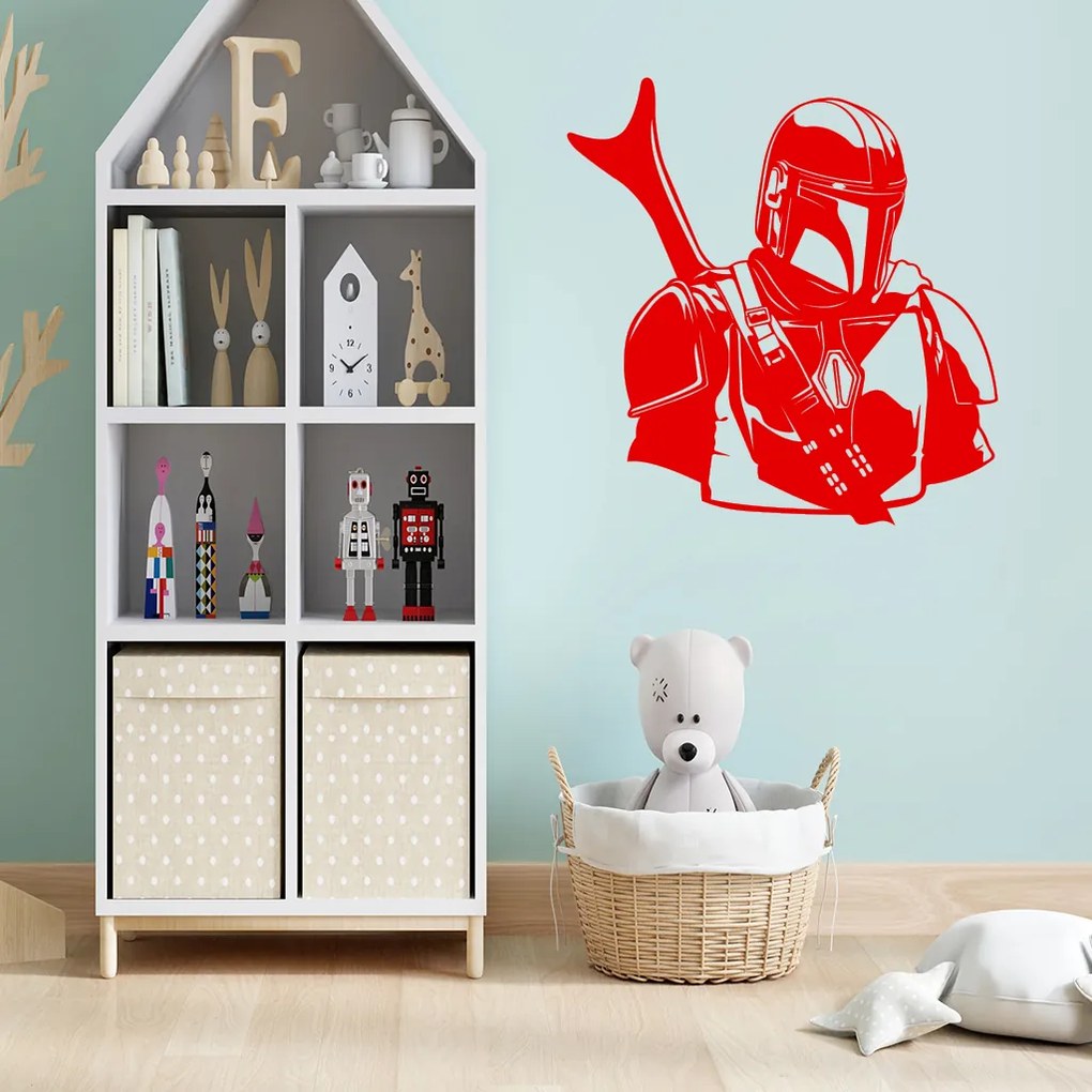 Veselá Stena Samolepka Mandalorian Star Wars Farba: hnědá, Veľkosť: 60 x 58 cm