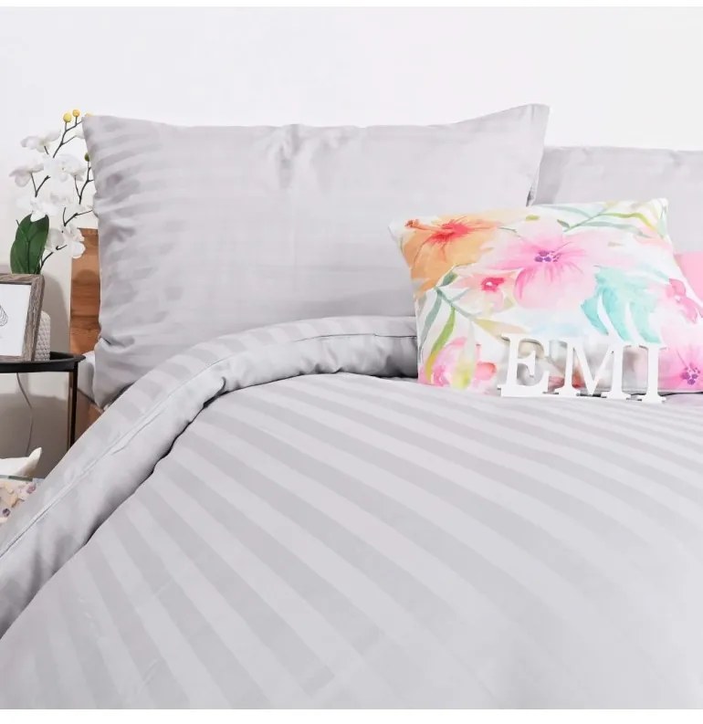 Sivé luxusné damaškové obliečky EMI, Vankúš 35x45