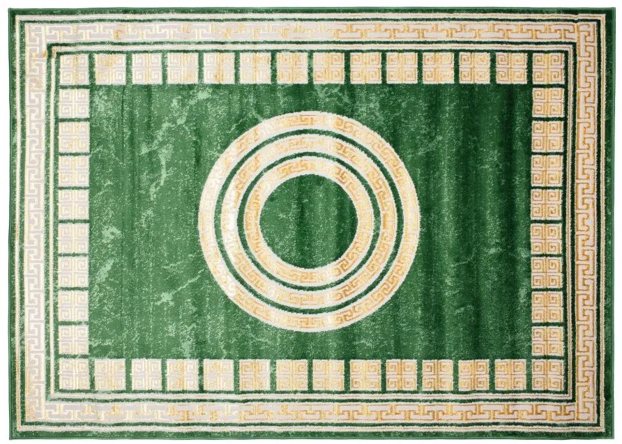 Zaujímavý zelený koberec s geometrickými vzormi Šírka: 80 cm | Dĺžka: 150 cm