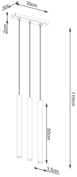 Sollux SL.1272 - Luster na lanku PASTELO 3xG9/8W/230V betón