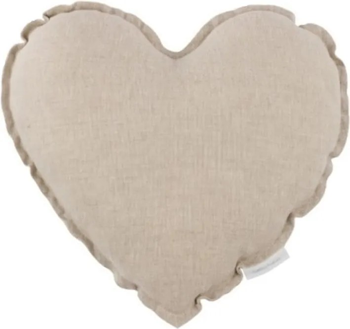 Mini ľanový vankúš srdca prírodný 28 cm
