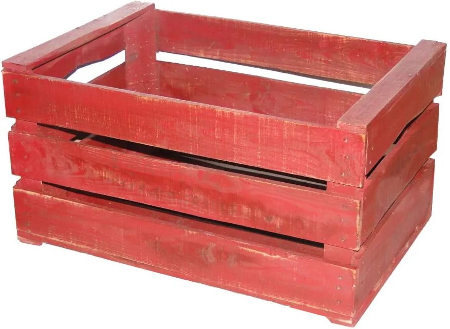 Červený drevený box Antic Line Wooden