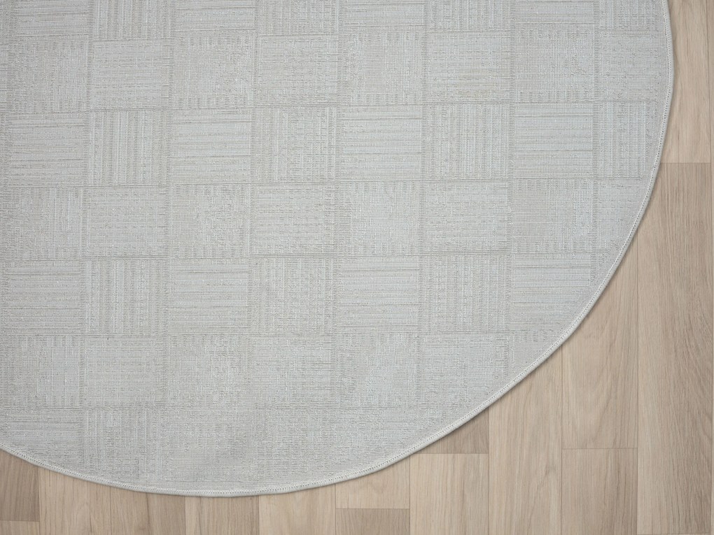 My Flair, Kusový koberec My House CA60038 creme kruh, 120x120 (priemer) kruh, béžová, chodba / predsieň