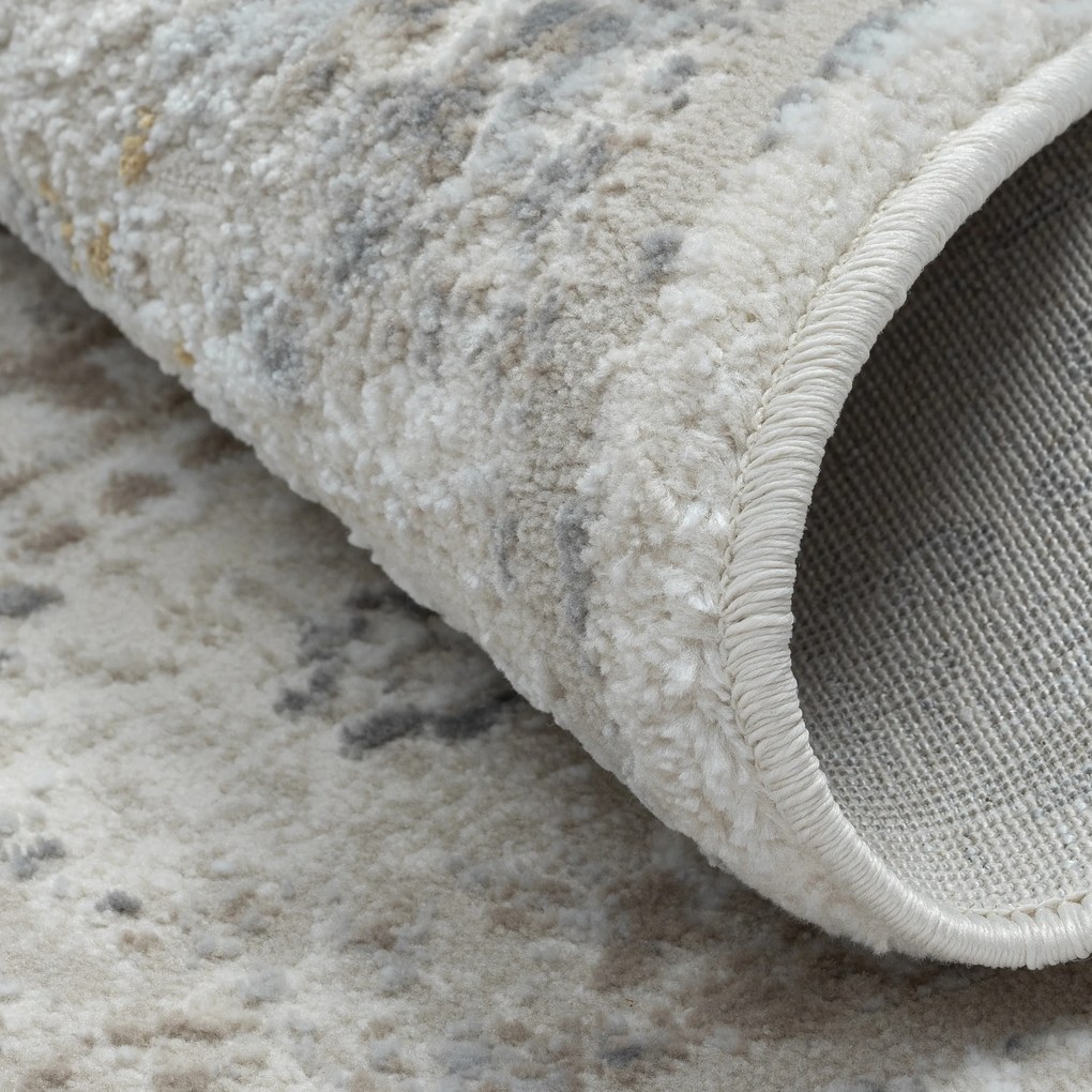 My Flair, Kusový koberec My Kazak CA60042 creme kruh, 120x120 (priemer) kruh, šedá, chodba / predsieň