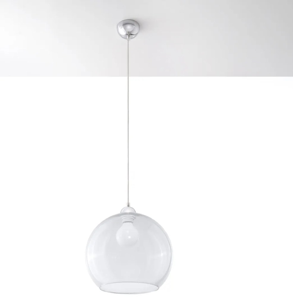 Závesné svietidlo Ball, 1x transparentné sklenené tienidlo
