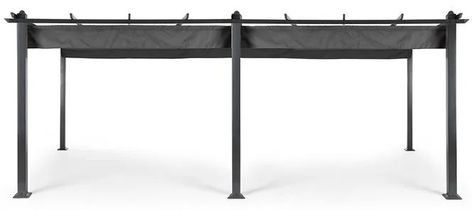 Blumfeldt Pantheon, pergola, prístrešok, 3 x 6 m, hliník, strieška proti slnku, polyester, sivá