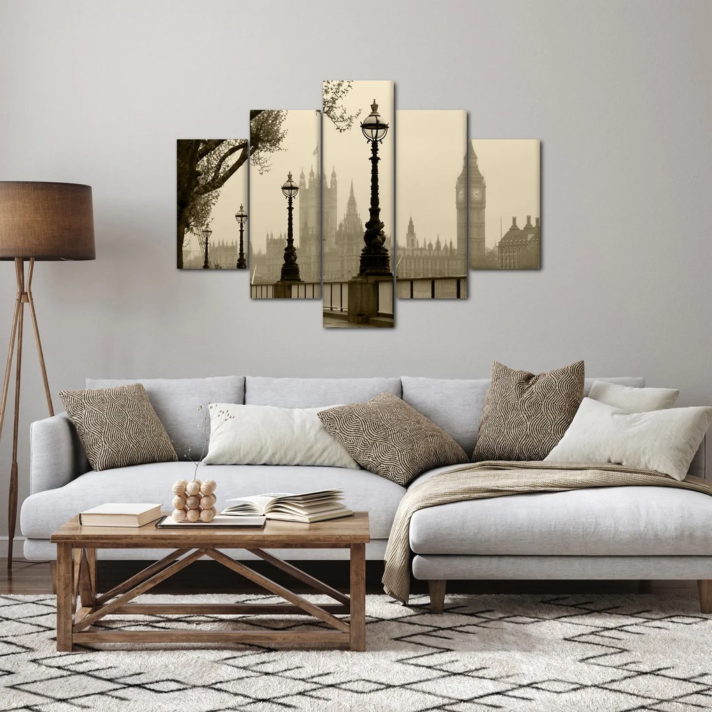 Obraz - Londýn v hmle, Anglicko (150x105 cm)