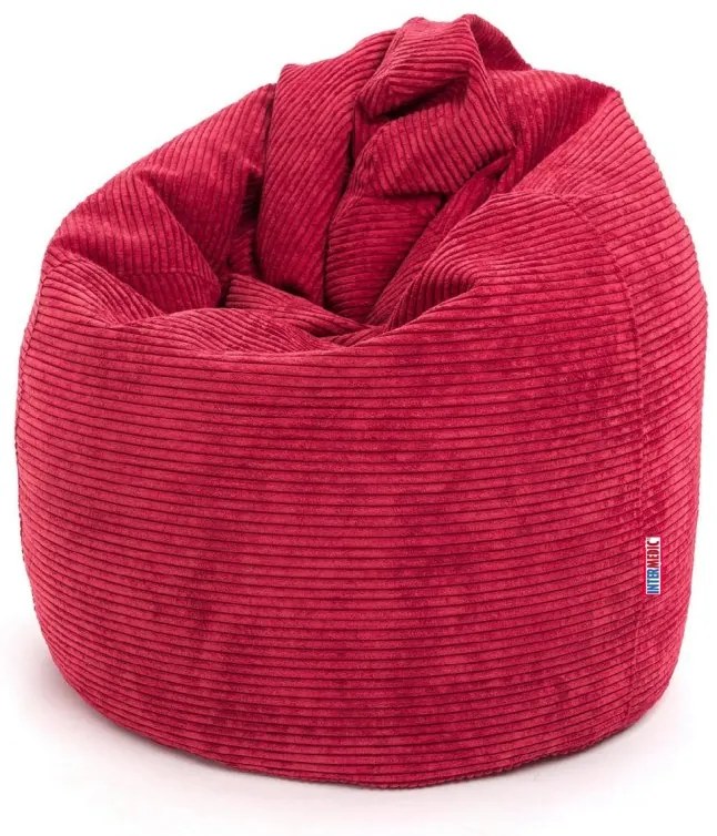 Mega Sako – veľký sedací vak z manšestru, 135 cm výška, 340 l výplň, prispôsobivý tvar, na relax aj prácu, dostupný vo farbách Farba: SZ94 - červený