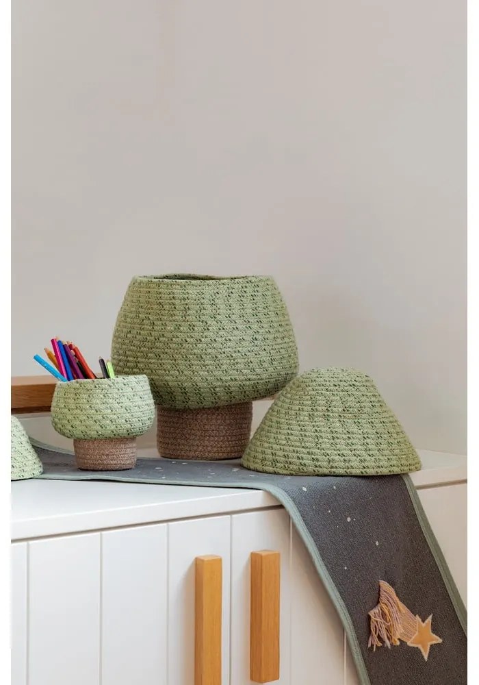 Zelený látkový detský kôš na hračky ø 25x36 cm Big Tree – Lorena Canals