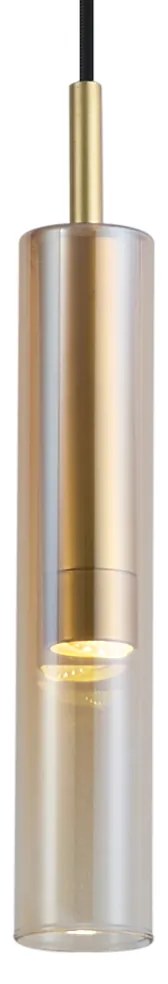 Moderný reflektor zlatý s jantárovým sklom pre koľajnicový systém 1-fázový - Slimline Loyce