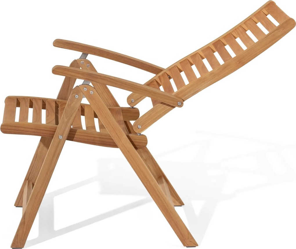 Stolička z tíkového dreva s vysokým nastaviteľným operadlom