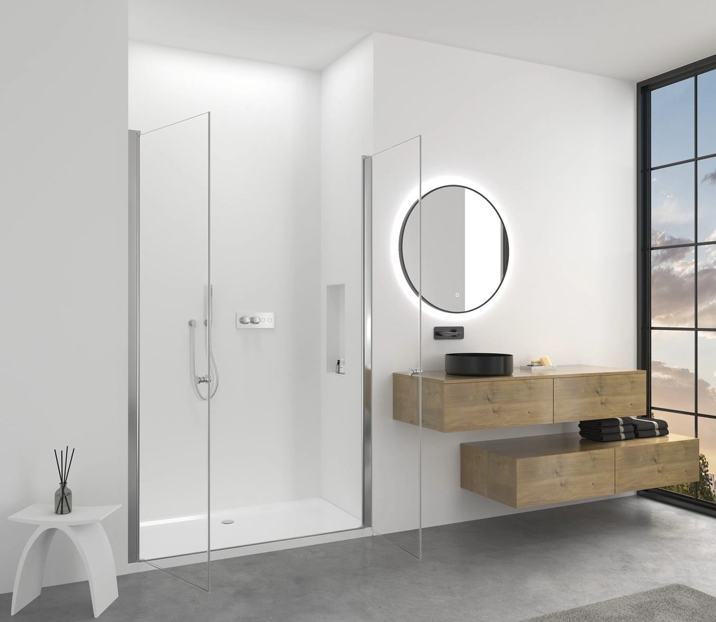 CERANO - Sprchové 2-krídlové dvere Antelo L/P - chróm, transparentné sklo - 240x190 cm, CER-CER-482140