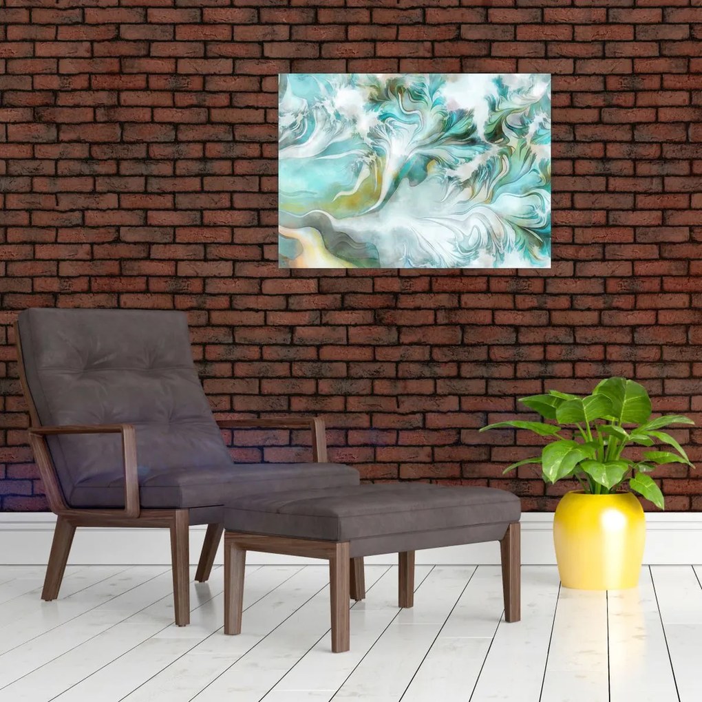Sklenený obraz - Maľba abstraktných vzorov (70x50 cm)