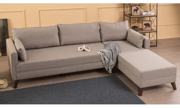 Rohová sedacia súprava do L KORFU, krémová, pravá