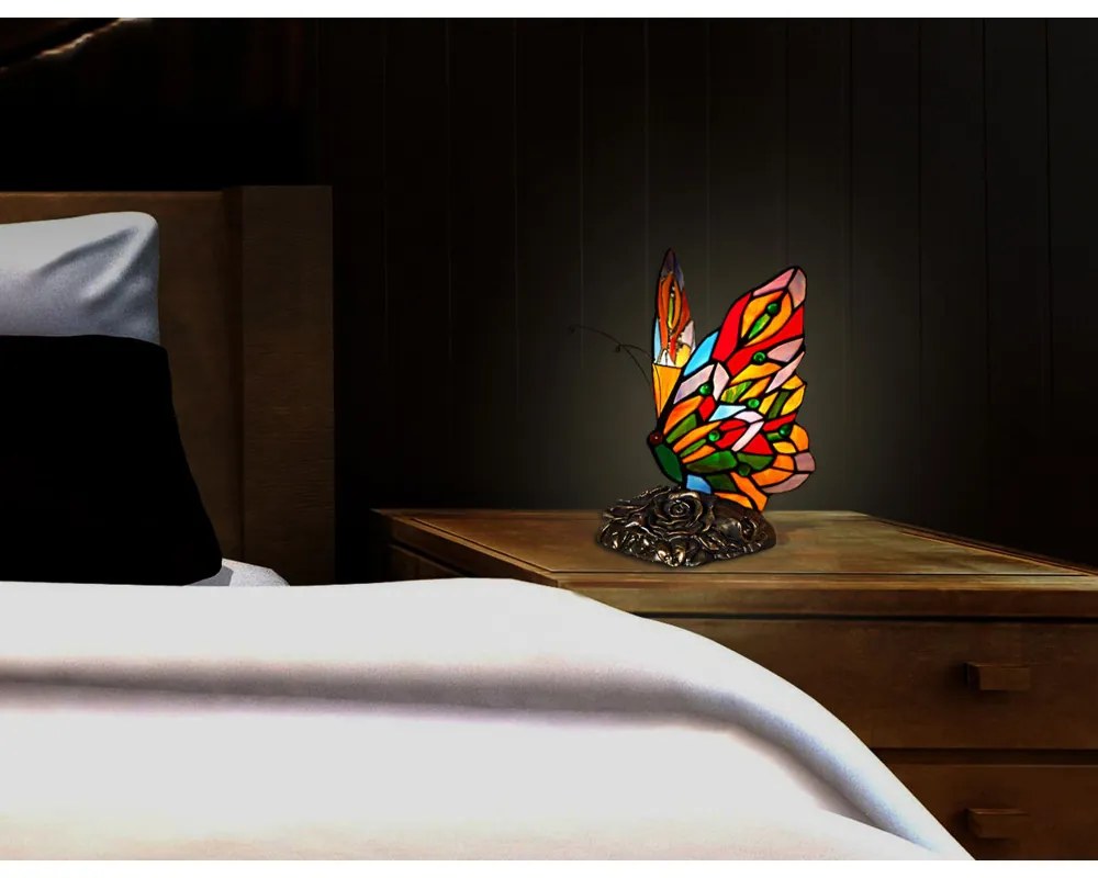 Lampa tiffany stolová 23*15*16 MOTÝĽ