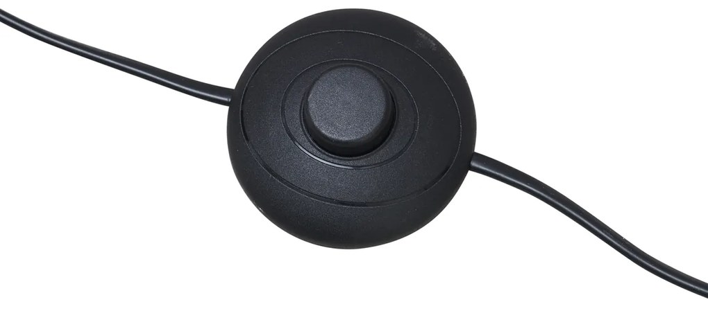 Art Deco stojacia lampa čierna s dymovým sklom - Sandra