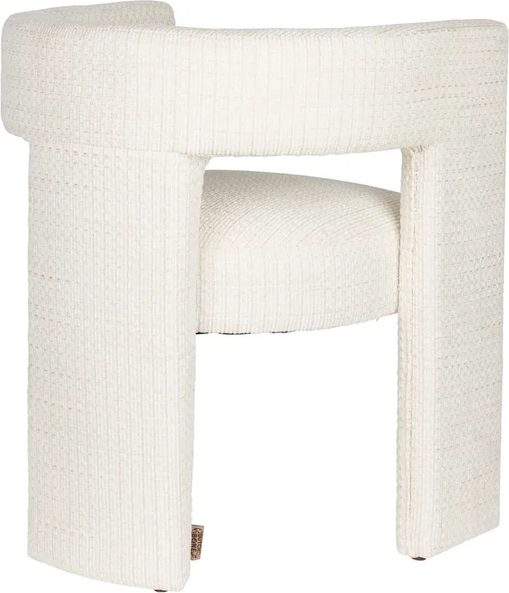 Krémovobiele čalúnené jedálenské kreslo s podrúčkami Medina – Dutchbone