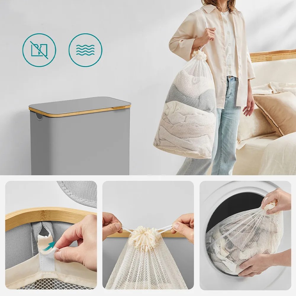 Plastový kôš na bielizeň, sivý