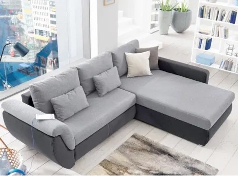 Rohová sedacia súprava Torgau, šedá/svetlo  šedá tkanina%