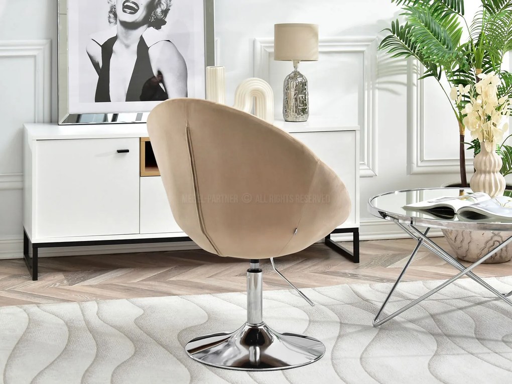 Kreslo Lush 4 (béžová + chrómová). Vlastná spoľahlivá doprava až k Vám domov. 1110269