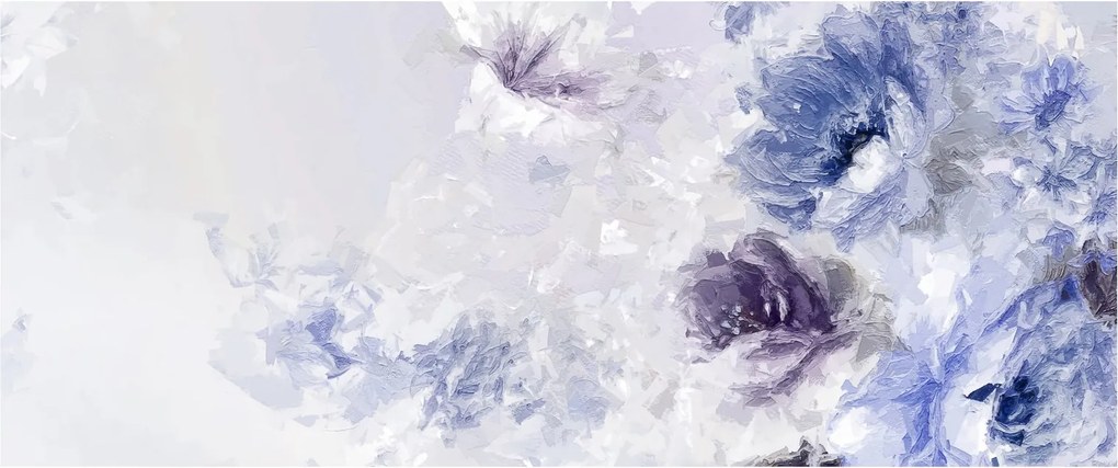 Obraz - Kvety, textúrovaná maľba (120x50 cm)