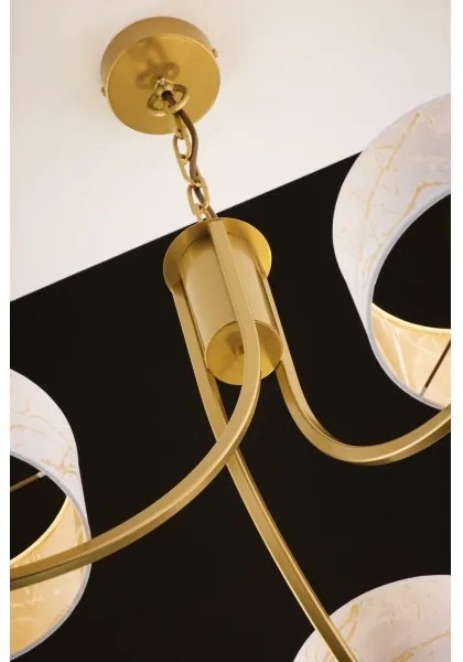 Jupiter 2096 - Luster na reťazi ARTHUR 3xE27/15W/230V biela/zlatá/mramorový dekor