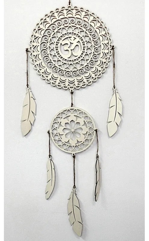 Drevený lapač snov OM Mandala - Boho dekorácia na stenu I SENTOP PR0001