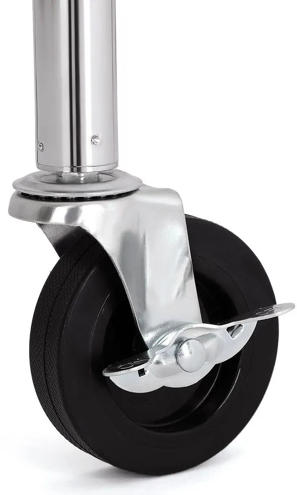 Stojan na oblečnie IRENE na kolieskach, max.130kg, 150x45x160cm, strieborná SongmicsHome