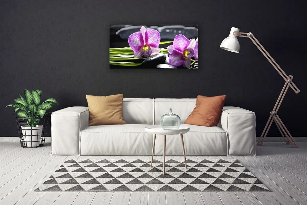 Obraz Canvas Orchidea kamene zen kúpele 120x60 cm