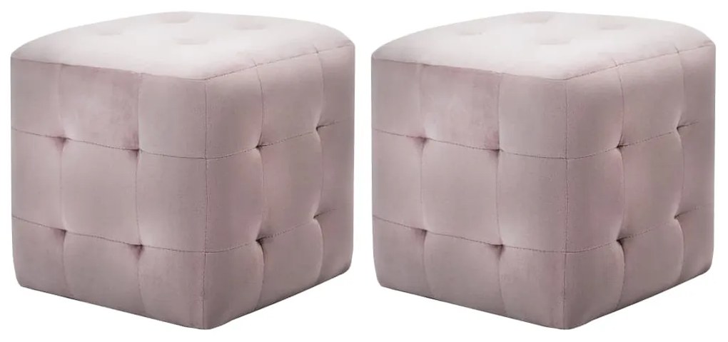 vidaXL Nočné stolíky 2 ks ružové 30x30x30 cm zamatová látka