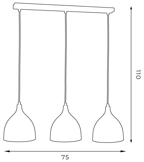 Luster na lanku NOAK 3xE27/15W/230V čierna