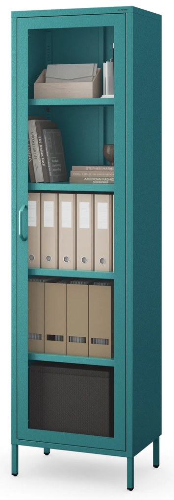 Vitrína LUIGI, 500 x 1800 x 350 mm, Modern: morská modrá