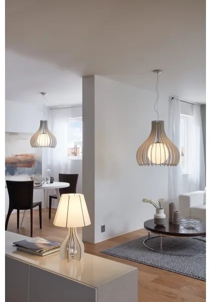 Eglo 96211 - Závesný luster na lanku TINDORI 1xE27/60W/230V pr. 50 cm biely