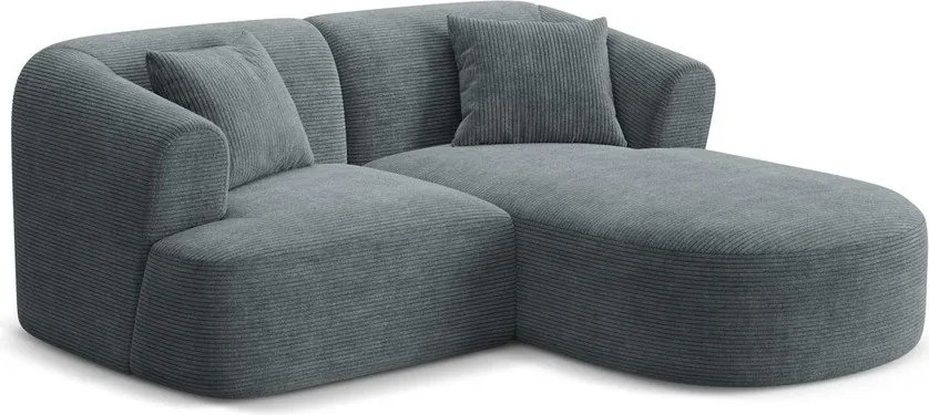 Tmavosivá menčestrová rohová pohovka (pravý roh/s leňoškou) Campi – Cosmopolitan Design