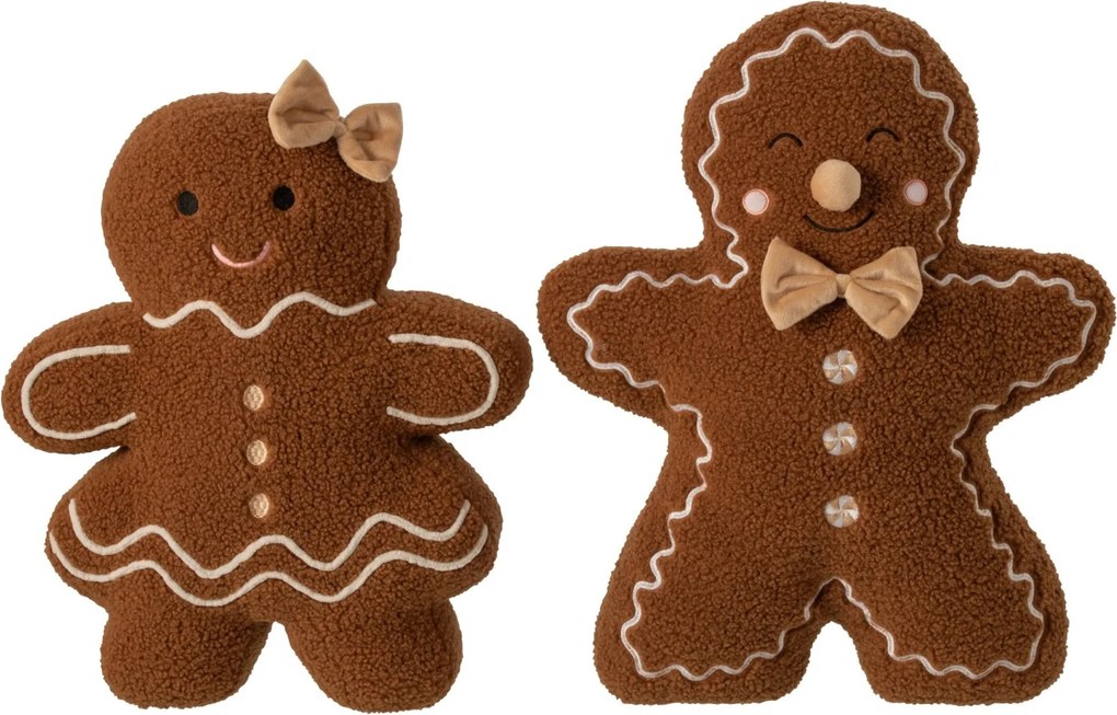Sada 2 polštářů Gingerbread hnědobéžový polyester – 50*13*47 cm