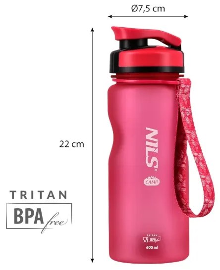 NILS CAMP Tritanová fľaša na pitie 600 ml HMS NC1740 - ružová