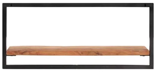 vidaXL Nástenné police 2 ks 80x25x35 cm akáciový masív a oceľ-