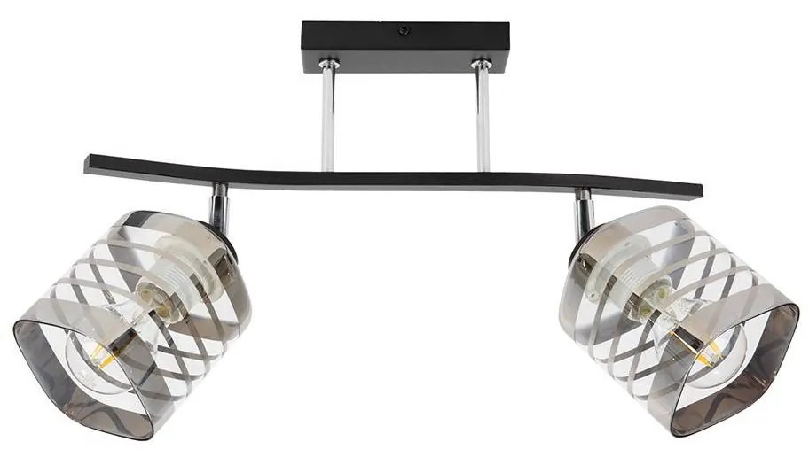 Stropné svietidlo Helix, 2x sklenené tienidlo so vzorom (výber z 2 farieb konštrukcie)