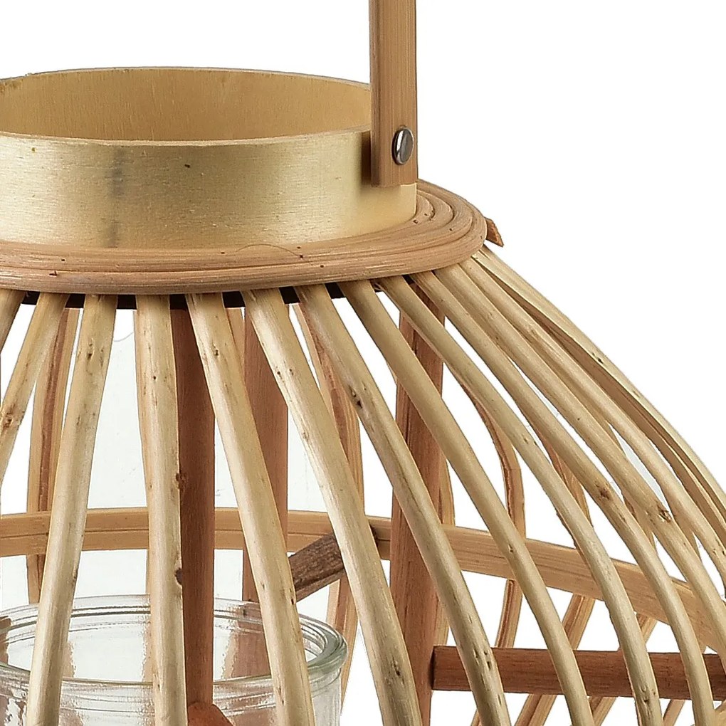 Proutěná lucerna LUCIE Natural 32x27 cm hnědá