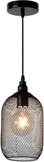 Lucide 43404/15/30 Moderné závesné svietidlo MESH Pendant E27 D15cm H 29cm čierne