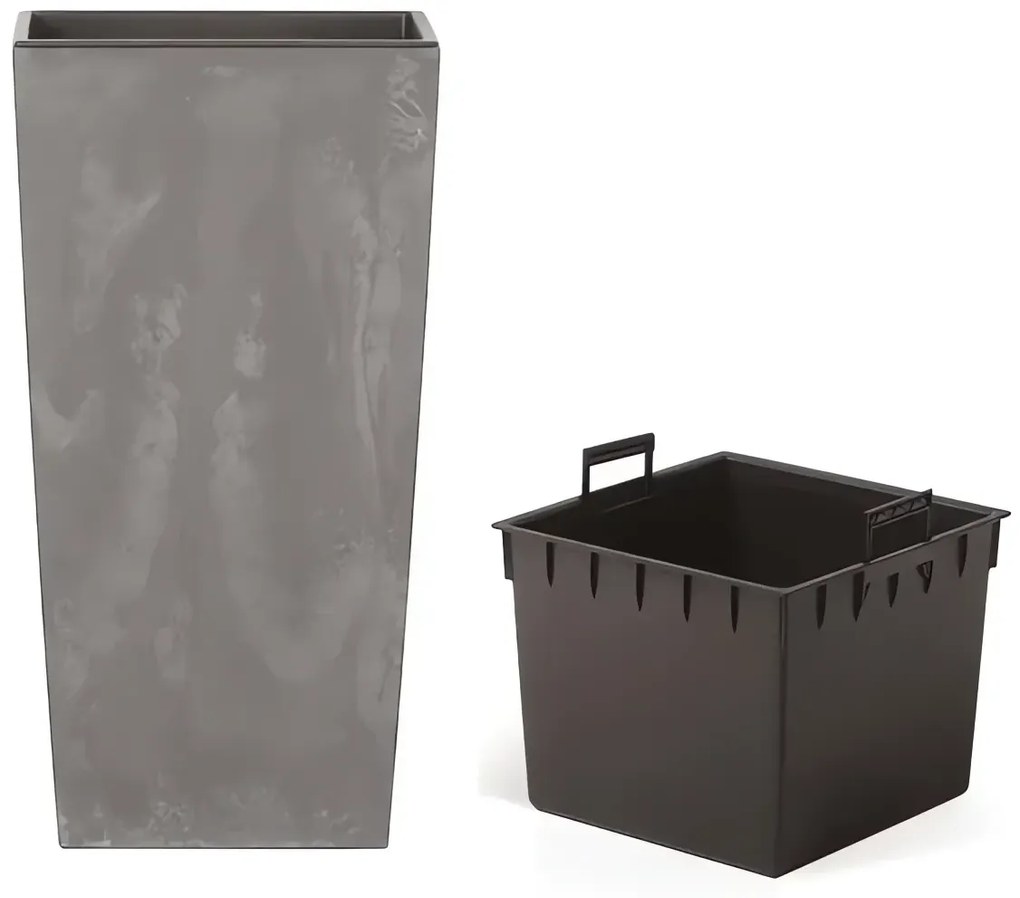 Kvetináč s vkladom URBI SQUARE BETON EFFECT marengo 40 cm