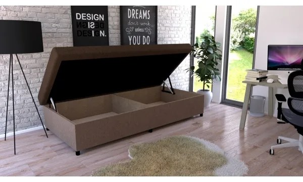 Čalúnená posteľ s úložným priestorom CORY 80x200 hnedá