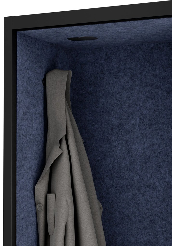 Akustická kabína SALLY MentalBox 1150 mm – antracitový korpus, tmavomodré sedadlo