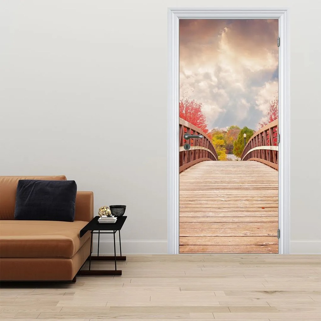 Fototapeta na dvere - Drevený most (95x205cm)